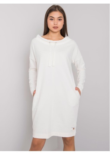 Smetanově bílé mikinové šaty
