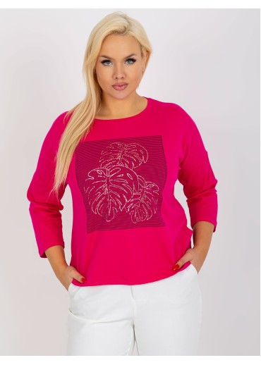 Fuchsiově růžové tričko s potiskem
