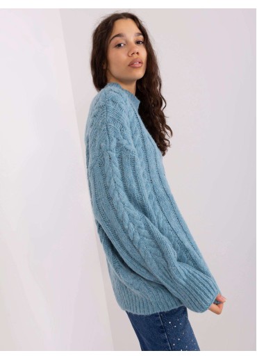 Světle modrý pletený svetr